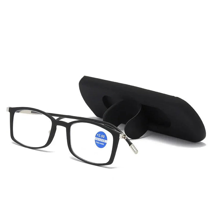 Óculos de Leitura Anti-Luz Azul Ultraleve Portátil Premium Lanus Store Preto +100 