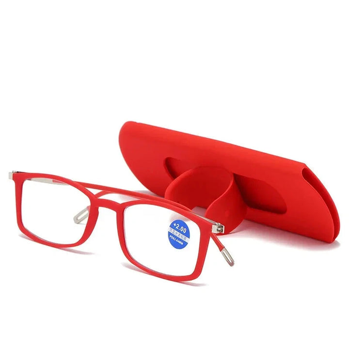 Óculos de Leitura Anti-Luz Azul Ultraleve Portátil Premium Lanus Store Vermelho +100 