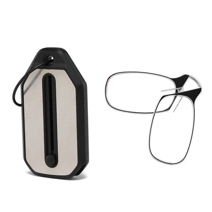 Óculos de Leitura Clip-On Dobrável Ultrafino Premium Portátil Lanus Store Preto +100 