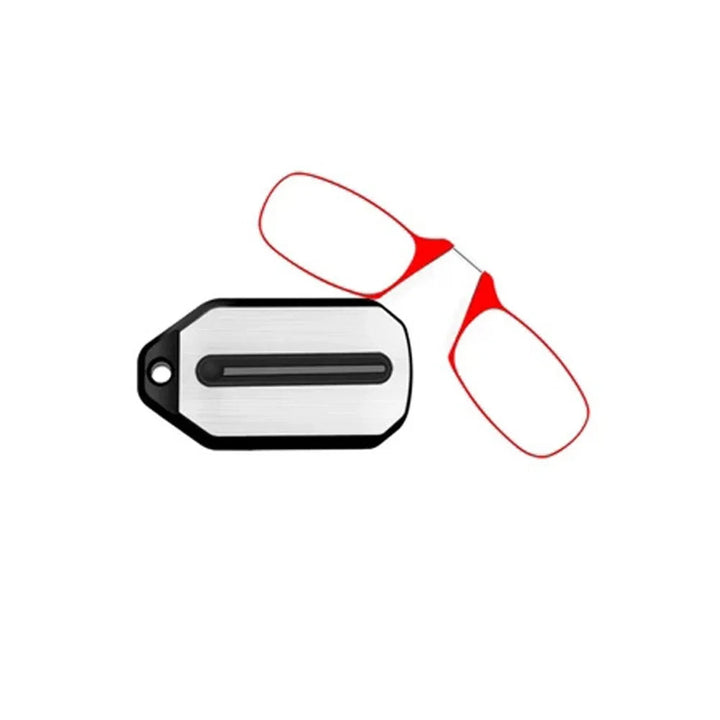 Óculos de Leitura Clip-On Dobrável Ultrafino Premium Portátil Lanus Store Vermelho +200 