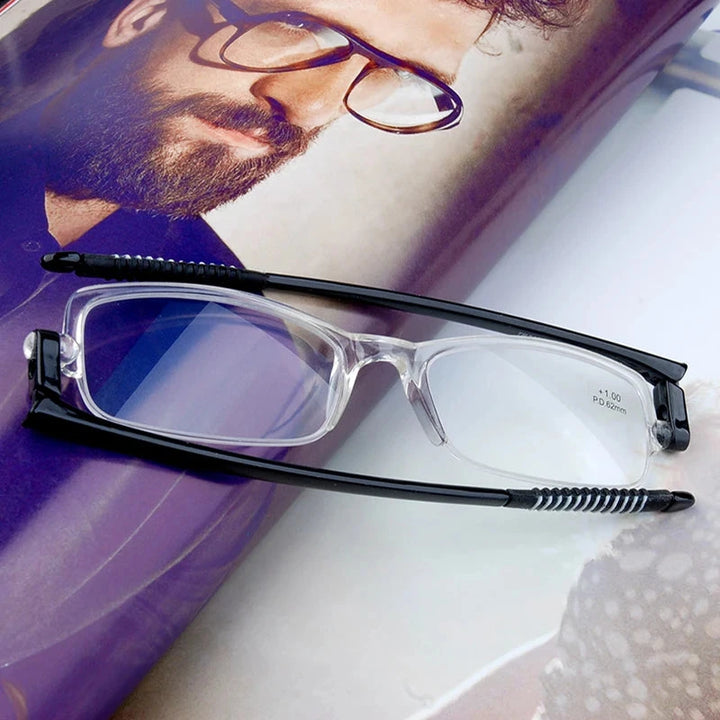 Óculos de Leitura Dobráveis TR90 Ultra Leves Premium Lanus Store Transparente +100 