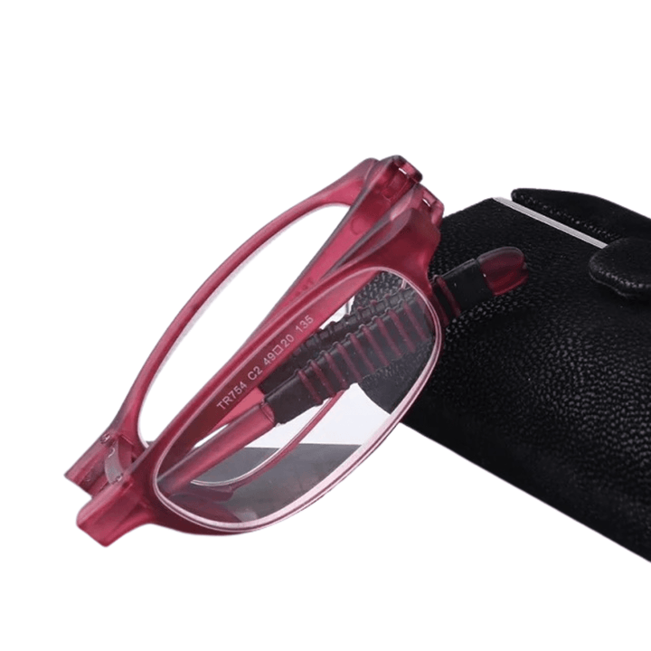 Óculos de Leitura Dobráveis TR90 Unissex - Ultraligeiros e Resistentes Lanus Store Vermelho +100 