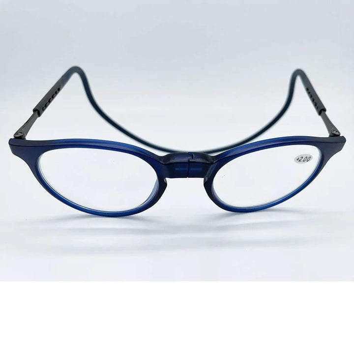 Óculos de Leitura Dobrável Cristal com Design Telescópico Premium Lanus Store Azul +100 