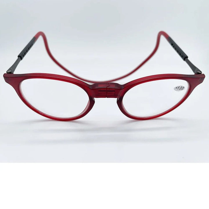 Óculos de Leitura Dobrável Cristal com Design Telescópico Premium Lanus Store Vermelho +100 