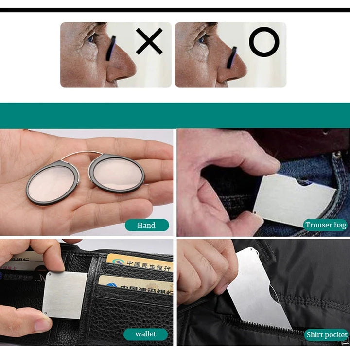 Óculos de Leitura Ultraleves com Clipe Portátil Evunhuo Lanus Store 