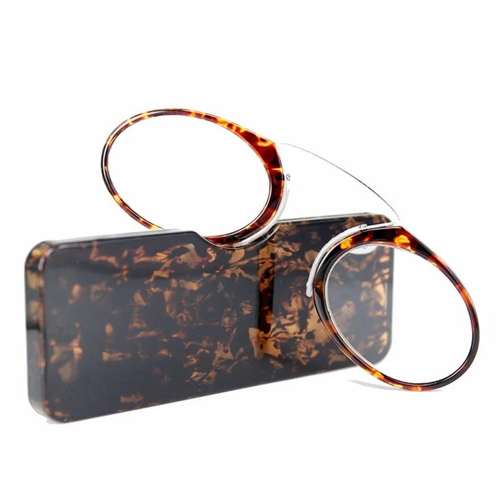 Óculos de Leitura Ultraleves com Clipe Portátil Evunhuo Lanus Store Brown +350 