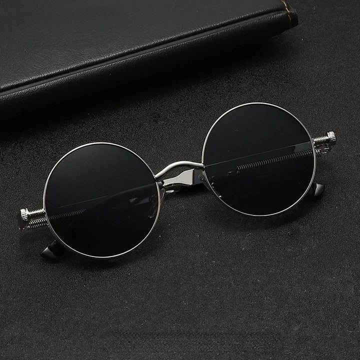 Óculos de Sol Steampunk Redondos Retro Unissex - Estilo e Exclusividade Lanus Store 