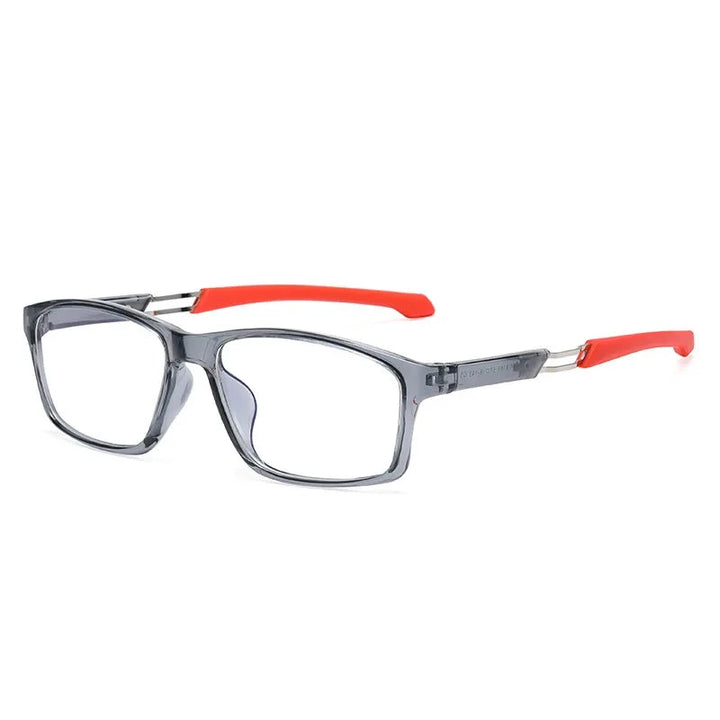 Óculos Ópticos Retangular TR90 Vicky Unissex Esportivo Premium Lanus Store 0 Cinza e Laranja 