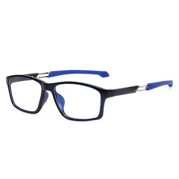 Óculos Ópticos Retangular TR90 Vicky Unissex Esportivo Premium Lanus Store 0 Preto e Azul 