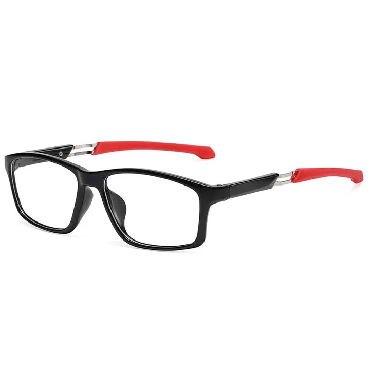 Óculos Ópticos Retangular TR90 Vicky Unissex Esportivo Premium Lanus Store 0 Preto e Vermelho 