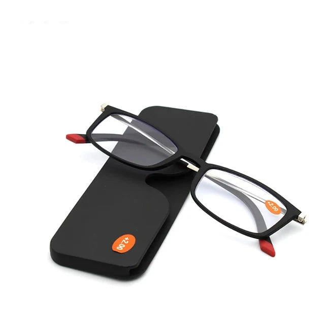 Optical Portable Reading Glasse Men Blue Light TR90 Square Glasses For Farsightedness Gafas Lectura+1+1.5+2+2.5+3 Lanus Store F-Black CHINA +150