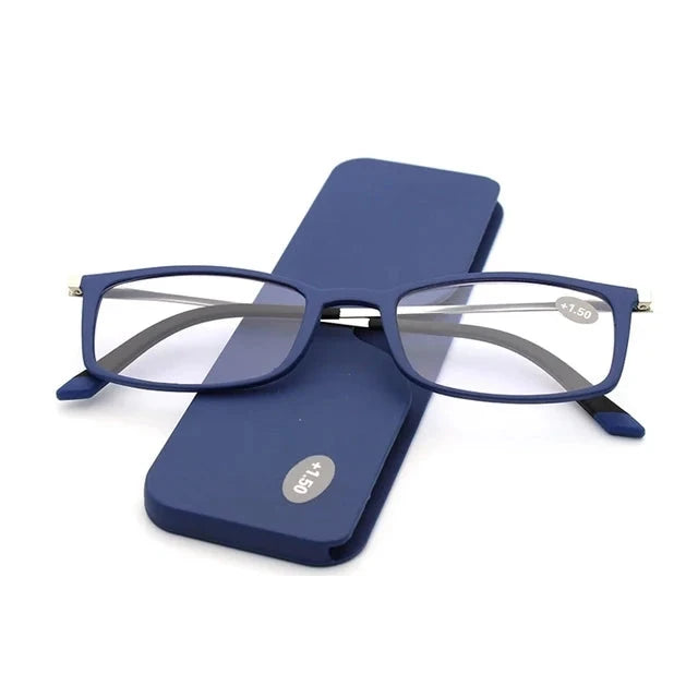 Optical Portable Reading Glasse Men Blue Light TR90 Square Glasses For Farsightedness Gafas Lectura+1+1.5+2+2.5+3 Lanus Store F-Blue CHINA +200