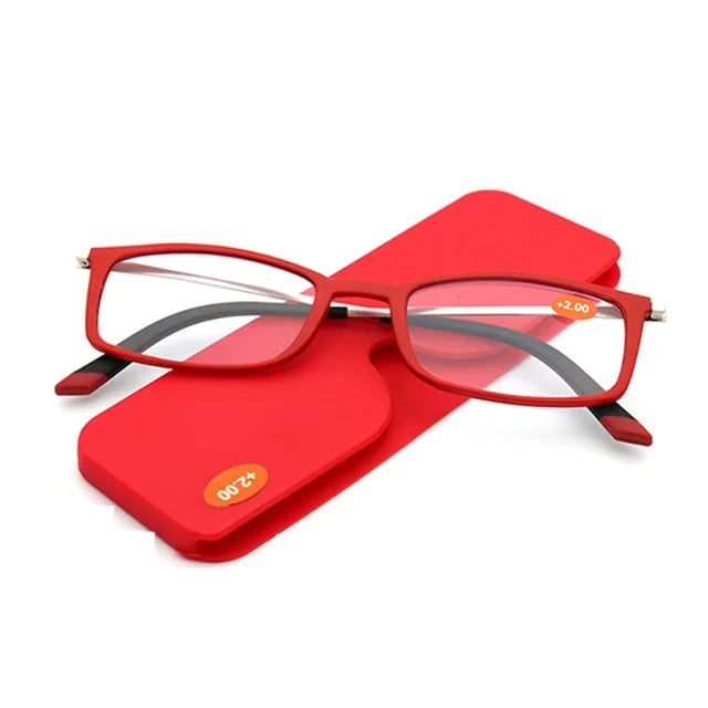 Optical Portable Reading Glasse Men Blue Light TR90 Square Glasses For Farsightedness Gafas Lectura+1+1.5+2+2.5+3 Lanus Store F-Red CHINA +150