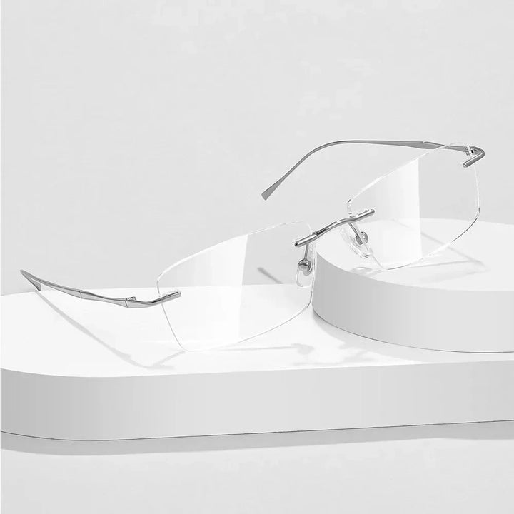 Women Pure Titanium Glasses Anti Blue Light Men's Eyeglasses Frames Pure Titanuim Luxury Brands Rimless Glasses Computer Lenses Lanus Store 