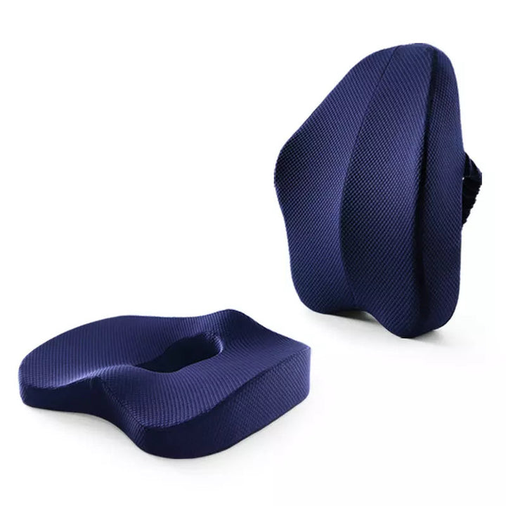 Almofada Ergonômica Ortopédica Para Costas e Assento Lanus Store Almofada Ortopédica Costas e Assento Azul 