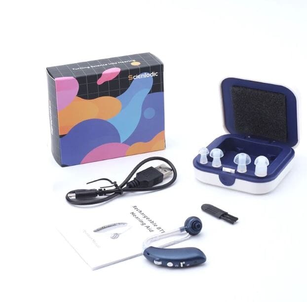 Aparelho Auditivo Amplificador Audição Bateria Recarregável Lanus Store Aparelho Auditivo Azul 