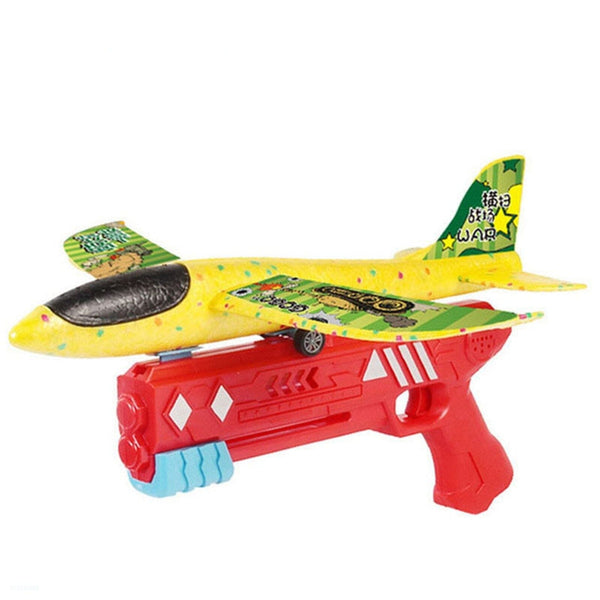 Avião Planador Com Lançador - Brinquedo Voador Lanus Store Lançador Vermelho e Avião de Cor Aleatória 