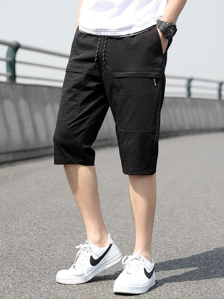 Bermuda Capri Masculina Casual - Short REF0003 Lanus Store PP Bermuda Capri Masculina Preta 