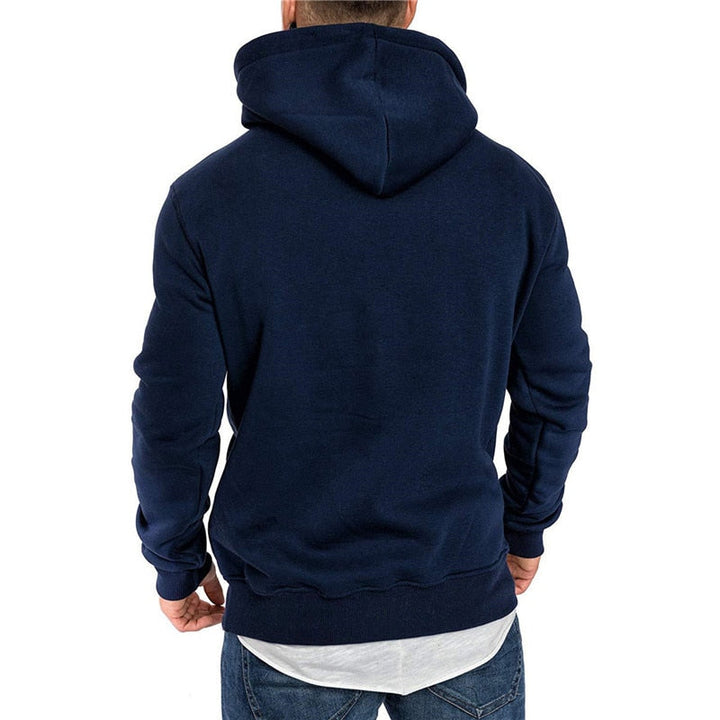 Blusa Moletom Masculino Com Capuz Casual Lanus Store Moletom Masculino Azul PP 