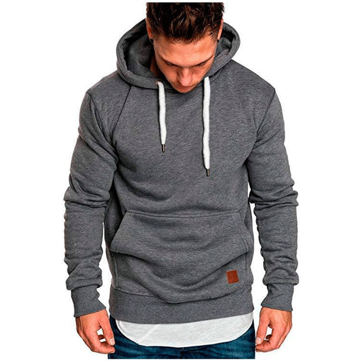 Blusa Moletom Masculino Com Capuz Casual Lanus Store Moletom Masculino Cinza Escuro PP 