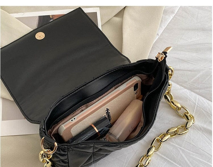Bolsa de Ombro Feminina - Alça Corrente Grossa Carteira Lanus Store 