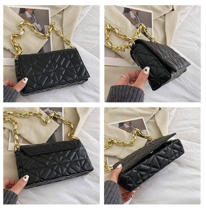 Bolsa de Ombro Feminina - Alça Corrente Grossa Carteira Lanus Store 