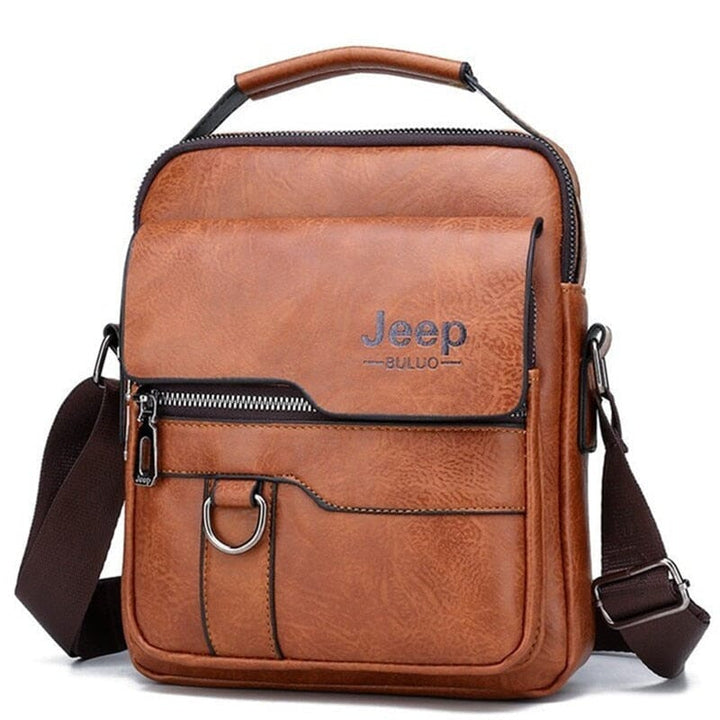 Bolsa de Ombro Masculina Jeep de Couro - Transversal Lanus Store 