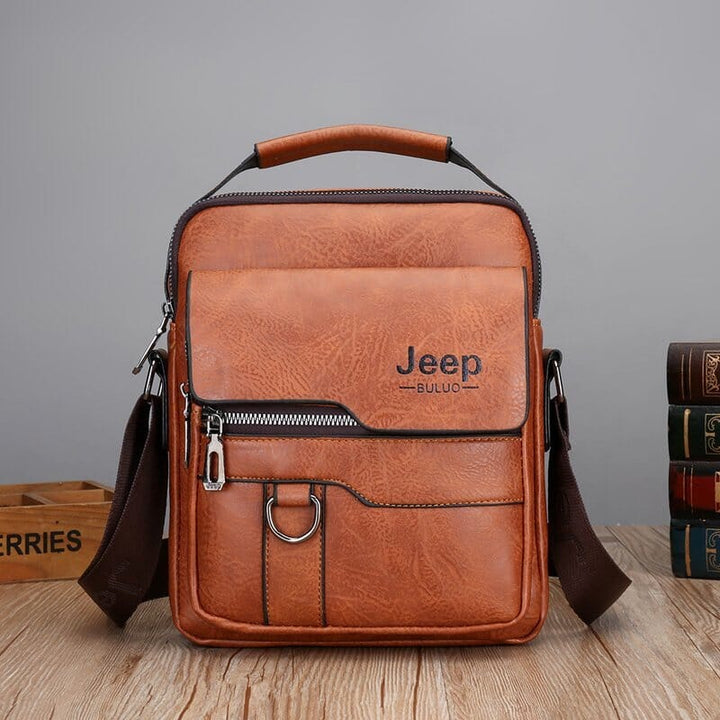 Bolsa de Ombro Masculina Jeep de Couro - Transversal Lanus Store Bolsa de Ombro Caqui China 