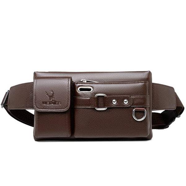 Bolsa de Ombro Masculina - Pochete Transversal Premium Lanus Store Bolsa de Ombro Masculina Marrom 