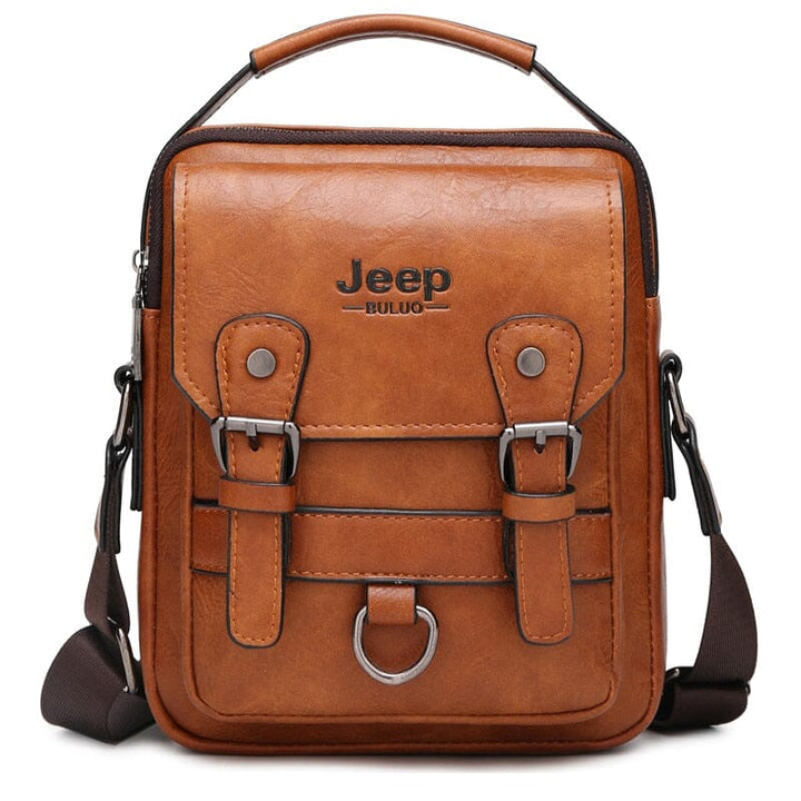 Bolsa Jeep Crossbody de Couro - Masculina e Feminina Lanus Store Bolsa Jeep de Ombro Caqui 