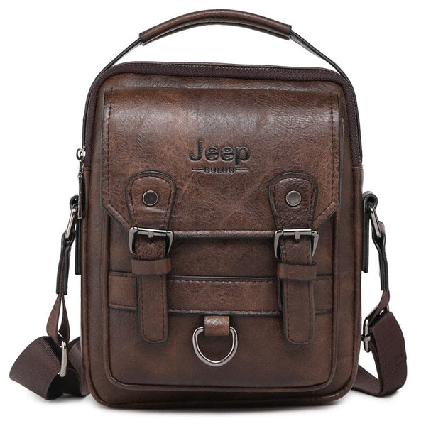 Bolsa Jeep Crossbody de Couro - Masculina e Feminina Lanus Store Bolsa Jeep de Ombro Marrom 