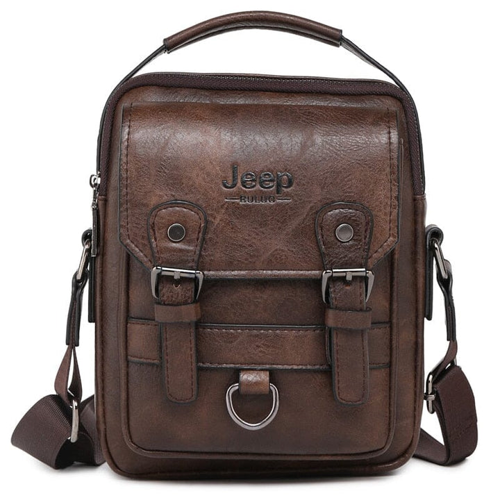 Bolsa Jeep Crossbody de Couro - Masculina e Feminina Lanus Store Bolsa Jeep de Ombro Marrom 