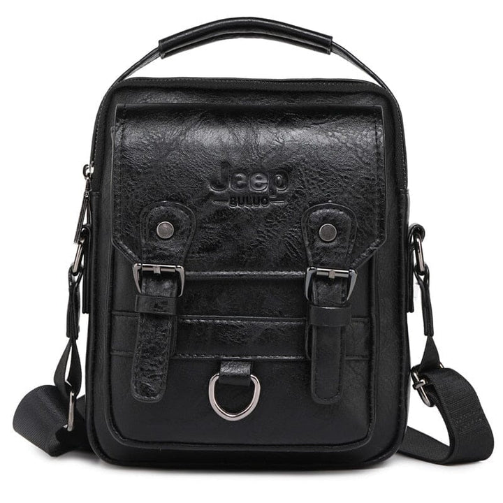 Bolsa Jeep Crossbody de Couro - Masculina e Feminina Lanus Store Bolsa Jeep de Ombro Preta 