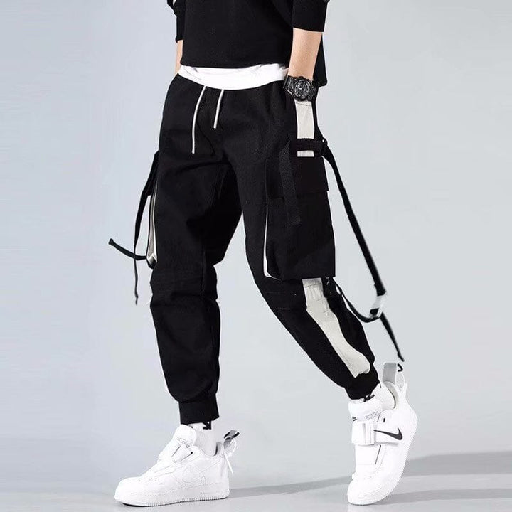 Calça Jogger Masculina Street Urbano Ref0003 Lanus Store PP Calça Jogger Masculina Preto Com Branco China
