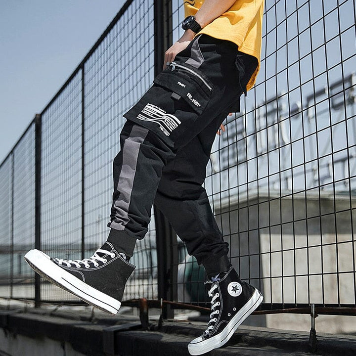 Calça Jogger Masculina Street Urbano Ref0003 Lanus Store PP Calça Jogger Masculina Preto Com Cinza China