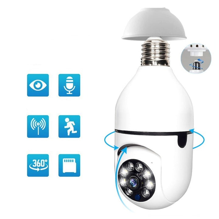 Câmera Lâmpada de Segurança 360 Wifi Rotativa – Lanus Store