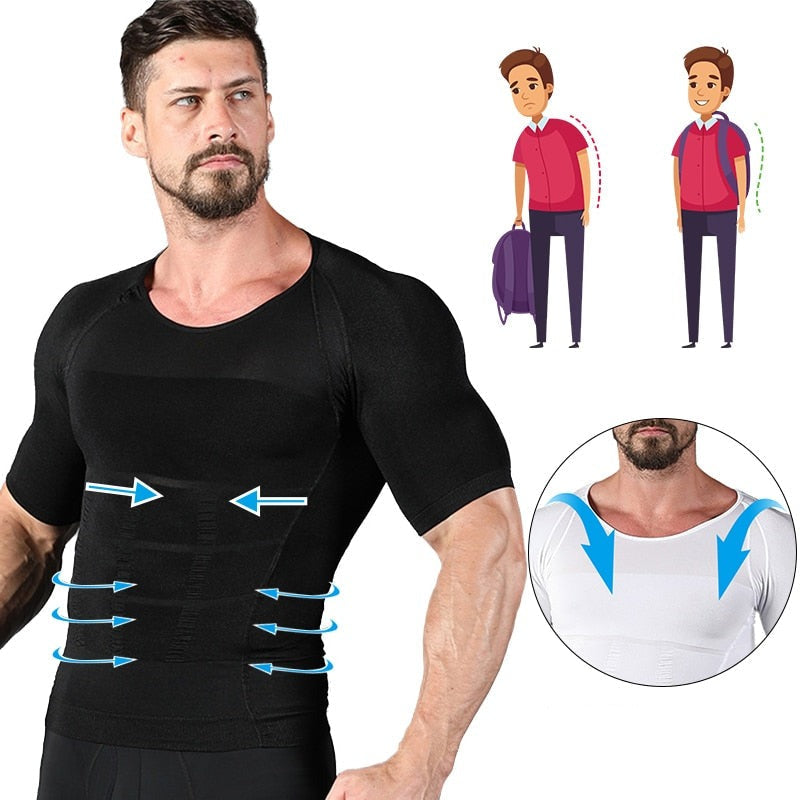 Camisa de Compressão Masculina Modeladora para Homens Lanus Store 