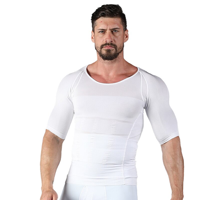 Camisa de Compressão Masculina Modeladora para Homens Lanus Store Camisa Branca P 