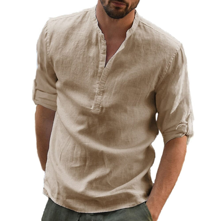 Camisa de Linho Masculina, Casual Manga Comprida Premium Lanus Store 