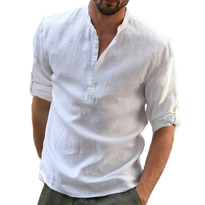 Camisa de Linho Masculina, Casual Manga Comprida Premium Lanus Store 