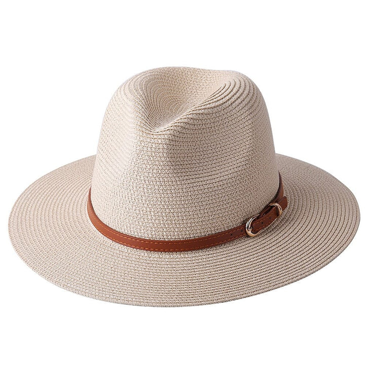Chapéu Panamá Feminino Com Tira Simples De Palha Lanus Store Chapéu Panamá Bege Tira Simples 56-58cm 
