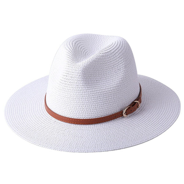 Chapéu Panamá Feminino Com Tira Simples De Palha Lanus Store Chapéu Panamá Branco Tira Simples 56-58cm 