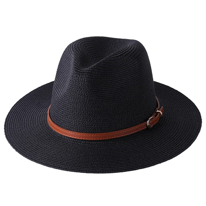 Chapéu Panamá Feminino Com Tira Simples De Palha Lanus Store Chapéu Panamá Preto Tira Simples 56-58cm 