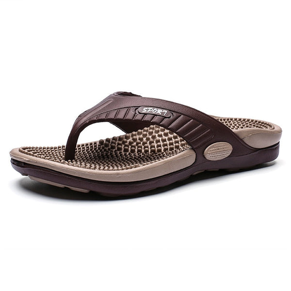 Chinelo Massageador Ortopédico para Homens Lanus Store Chinelo Massageador Marrom 38 