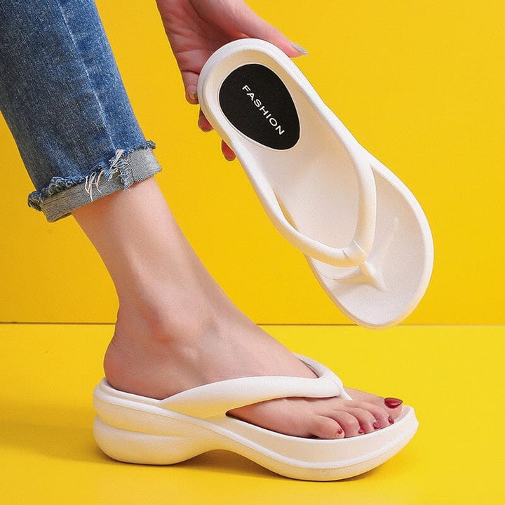 Chinelo Plataforma Feminino - Sandália Confort Nas Nuvens Lanus Store Chinelo Plataforma Feminino Branco 33 - 34 (22.5-23cm) 