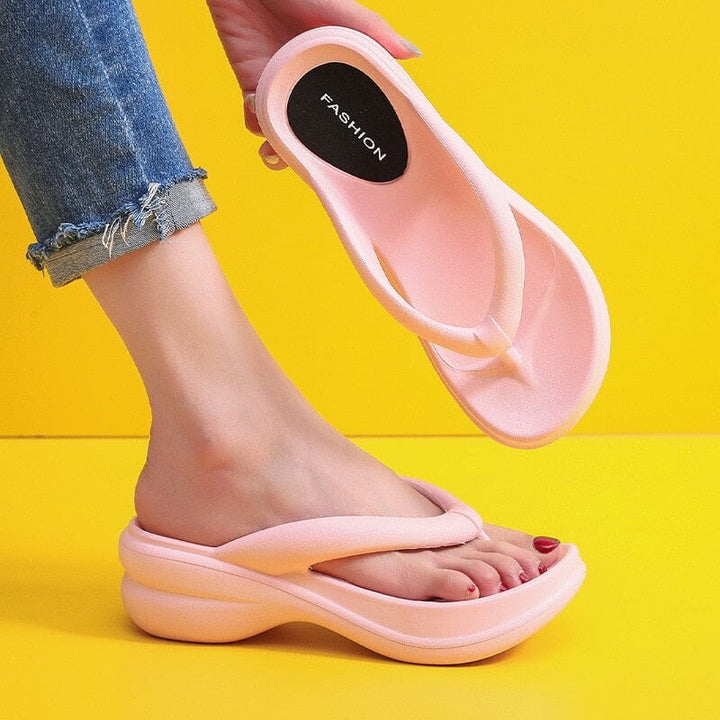 Chinelo Plataforma Feminino - Sandália Confort Nas Nuvens Lanus Store Chinelo Plataforma Feminino Rosa 33 - 34 (22.5-23cm) 