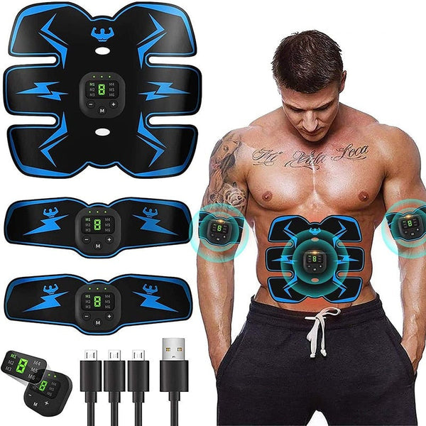 Estimulador Muscular Abdominal, Tonificador Abdômen e Braços Lanus Store China Azul 