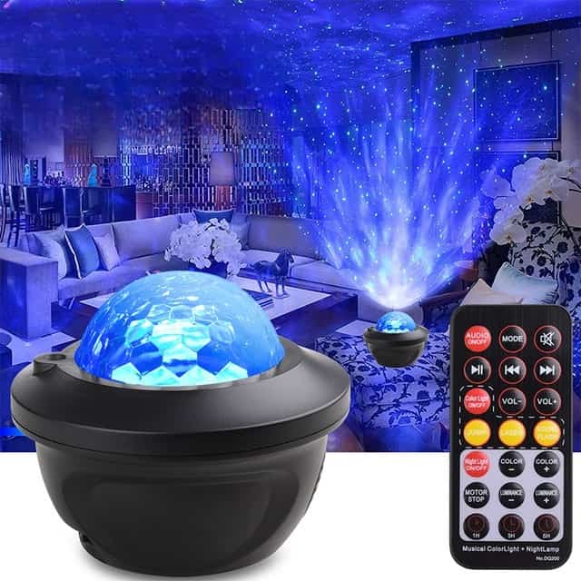 Luminária Céu Estrelado Abajur Galáxia Projetor Lanus Store Luminária Céu Estrelado 1 Alto Falantes 