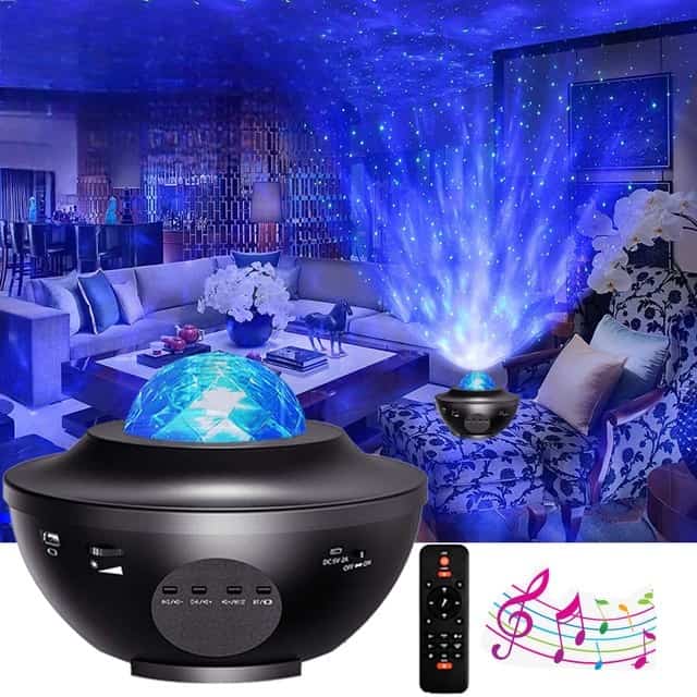 Luminária Céu Estrelado Abajur Galáxia Projetor Lanus Store Luminária Céu Estrelado 2 Alto Falantes 