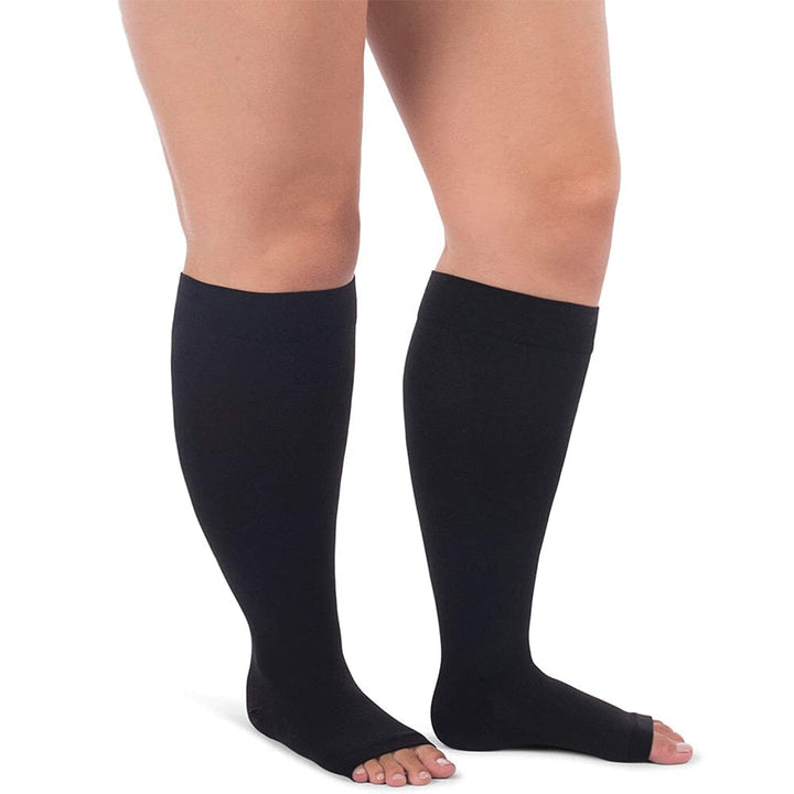 Meia de Alta Compressão Masculino e Feminina 34-46mmHg Lanus Store Meia de Alta Compressão Preta 8G 